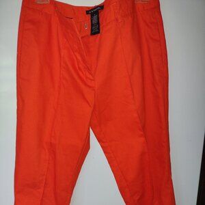 Zac & Rachel -Deep Coral Capri Pants with Lace Up Detail